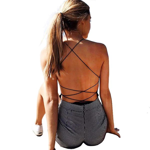 

комбинезоны для женщин bodysuit женщин сексуального узелка backless твердых бинтов bodycon комбинезоны лето romper повседневного костюм тело, Black;white