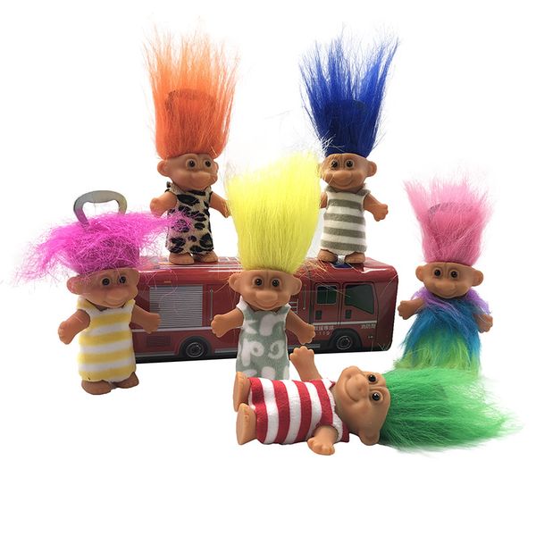 

colorful hair troll doll bottle opener family members daddy mummy baby boy girl leprocauns dam trolls toy gifts 8cm