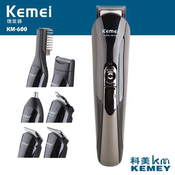 

100-240v kemei hair trimmer 6 in 1 hair clipper electric shaver beard trimmer men styling tools shaving machine for barber