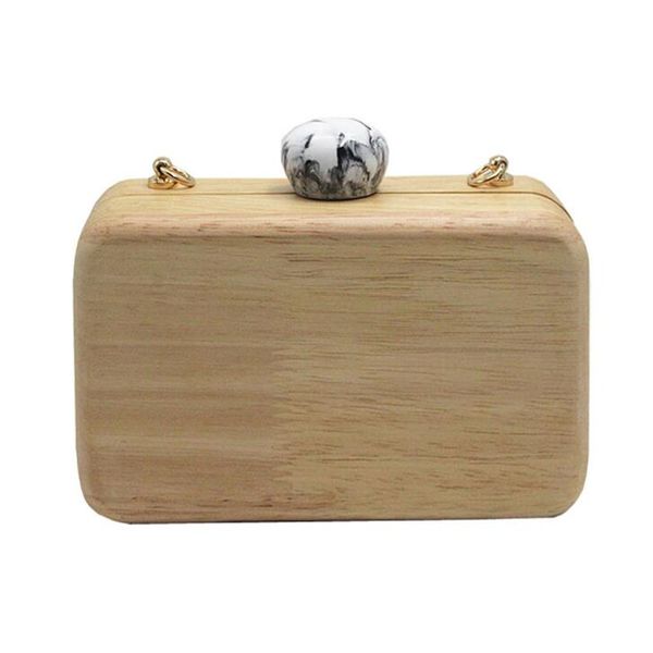 

2020 wooden evening clutch bags wedding banquet wallets with chain dinenr party chain shoulder bags drop shipping mn1658