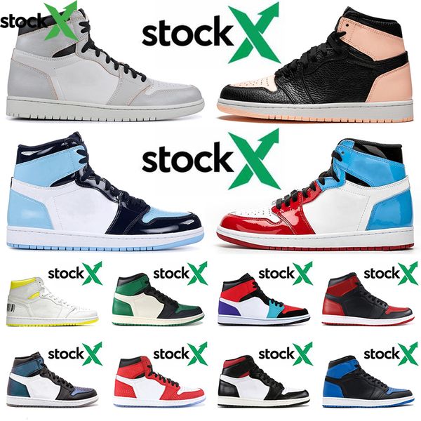 

designers basketball shoes 1s mens women crimson tint pine green chicago trainers sneakers black toe royal blue jumpman brand us 5.5-12