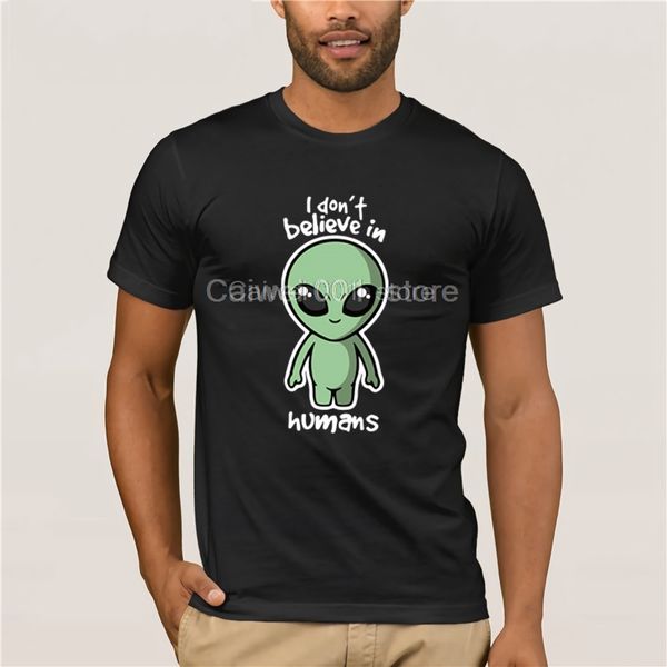 

mans camiseta alien i don t believe en los hombres negro algod n camiseta dibujos animados moda creative graphic t shirt top, White;black