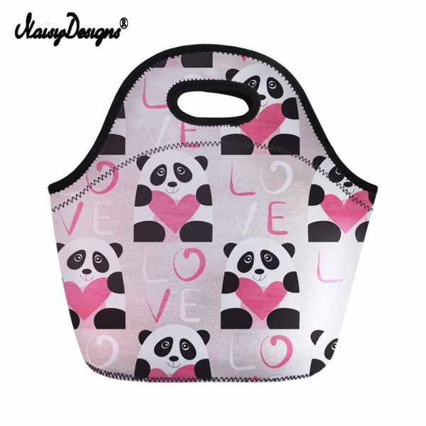 

noisydesigns lunch bag for men cooler insulated lunch box kids3d cartoon panda pattern picnic meal bag totebag storage case, Blue;pink