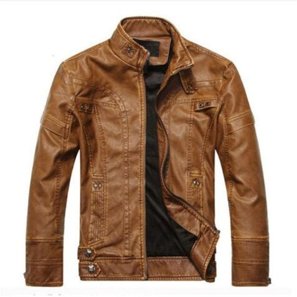 

new arrive brand motorcycle leather jacket men, men's leather jacket jaqueta de couro masculina,mens jackets coats, Black