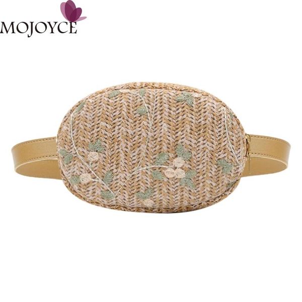 

female fashion vintage lace flower decor shoulder bags women girls casual straw waist fanny belt packs chest crossbody bags