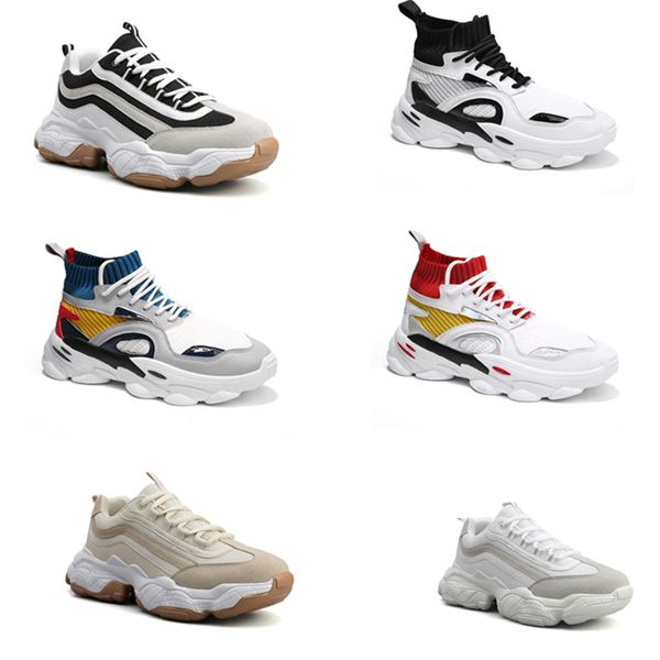 

2020 не-бренд мужчины кроссовки носок обуви платформа папа chaussures мужские тренеры walking спортивный спорт кроссовки марочные 40-44 1-11, White;red