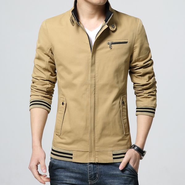 

new fashion men slim jackets standing collar casual coats men spring autumn casual jackets large size cotton coats size 4xl, Black;brown