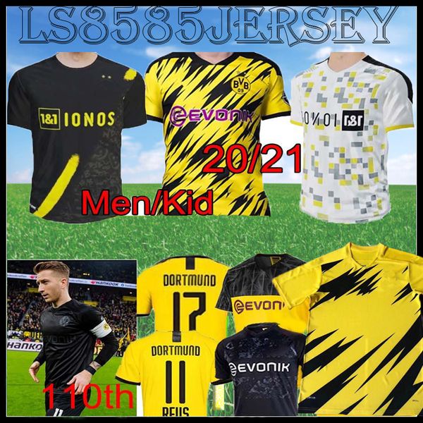 

17 # Haaland 20 21 Боруссия Коварно трикотажные изделия футбола Dortmund 110 лет SANCHO REUS ВРАТАРЬ Alcacer MEN 2020 Дети Комплект маек