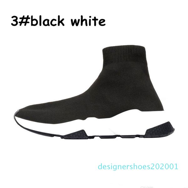 

2020 designer shoes speed trainer platform casual of triple socks red bule white flat fashion mens womens sports sneakers size 36-45 d01, Black
