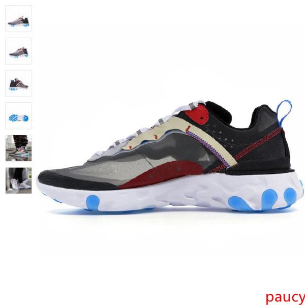 

2019 87 running shoes react element 87 x upcoming blue chill solar bule ant classic outdoor shoes black white sports athletic sneakers