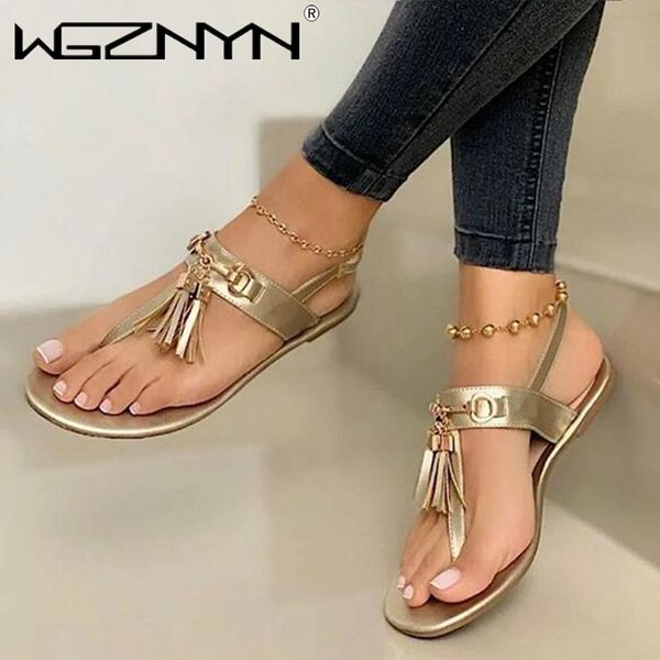 

summer women beach plus size flats sandals shoes woman flip thong pu leather bohemia tassel sandalias mujer 2020 sapato feminino, Black