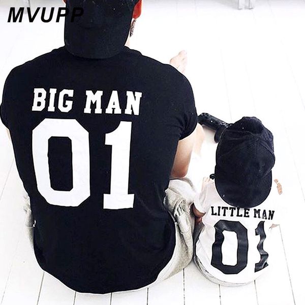 

family look matching outfits father and son big litter man dad baby summer fathers day clothing t-shirt for daddy and me clothes, Blue