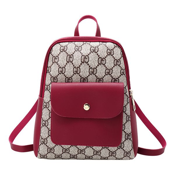 

2019 new printing both shoulders package day hit color single shoulder satchel china versatile zipper houndstoothb432