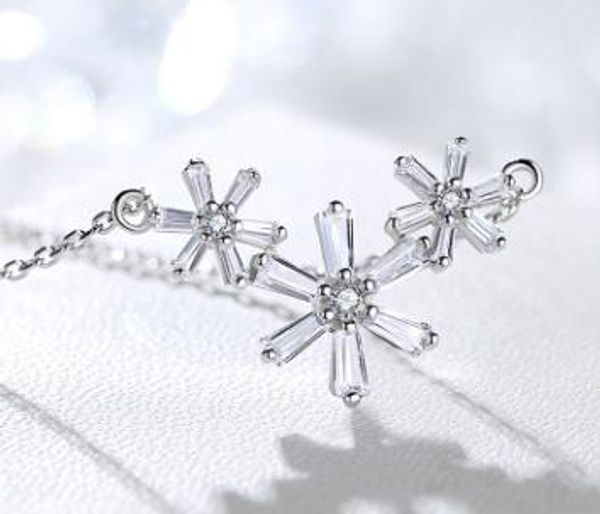 

925 sterling silver snow clavicle necklace female personality simple wild temperament short silver necklace