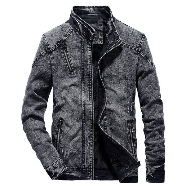 

2019 fashion zipper design denim jacket autumn winter men jacket brand clothing warm thick fleece jackets men, Black;brown