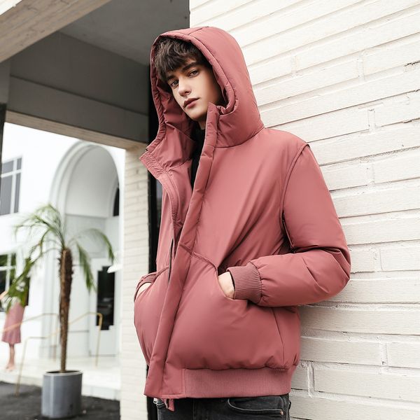 

2019 winter down jacket men thick warm white duck down hooded man jacket waterproof men coat, Black