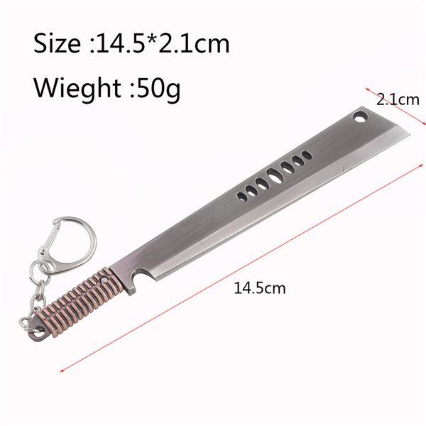 

cartoon jedi survival chicken game machete model keychain pendant jewelry for men's car personality punk, Silver
