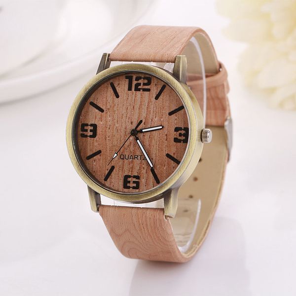 

women watch wood grain fashion quartz gift wristwatch relogios femininos marcas famosas de lujo 2019 uhren damen, Slivery;brown