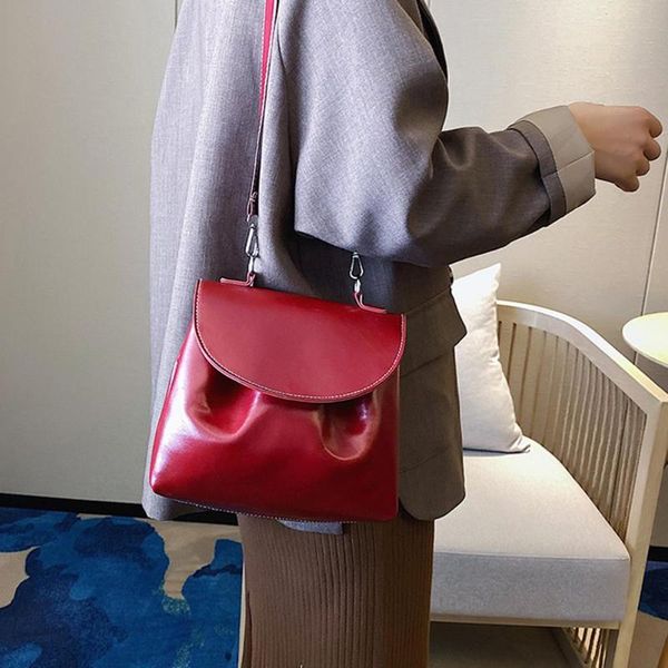 

новые модные сумки классическая нежная текстура мода кожа crossbody сумка женщины сплошной цвет ретро плечо сумка посыльного