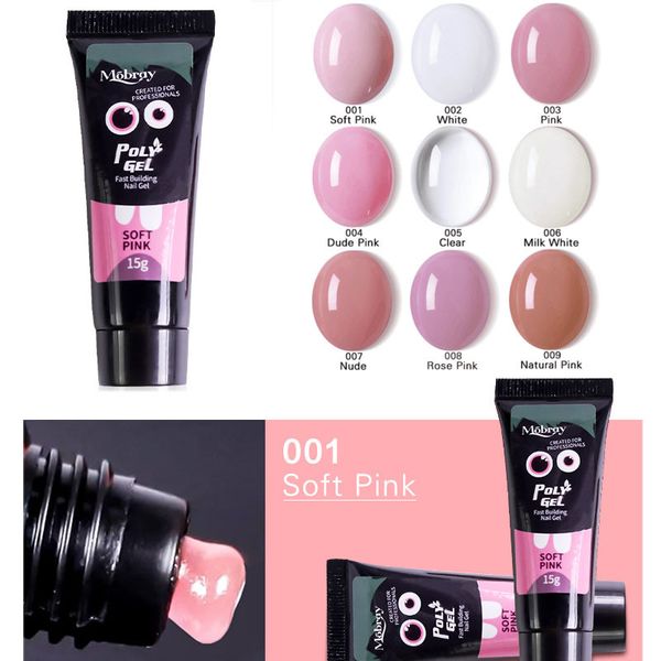 

nail art poly gel nails builder extension uv led soak off gel nail building tool, Red;pink