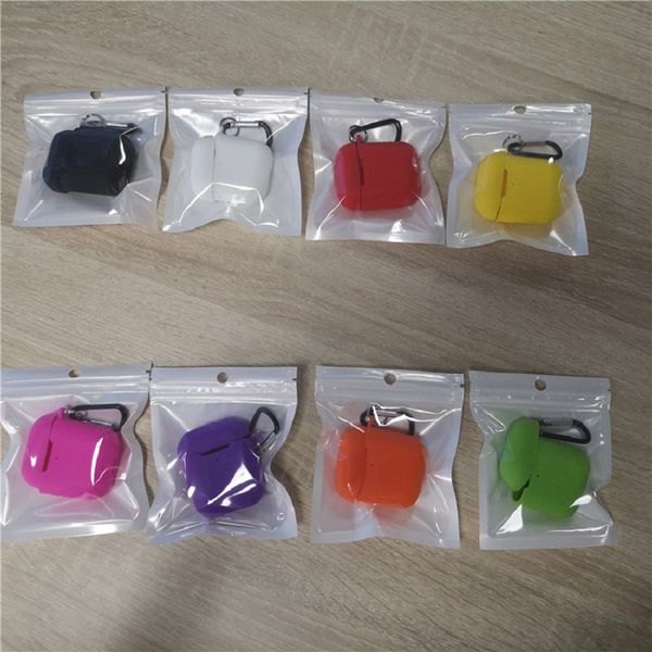 

designer silicone airpods 2 case airpod cover clasp keychain anti lost fashion earpod cases protector box with hook retail package