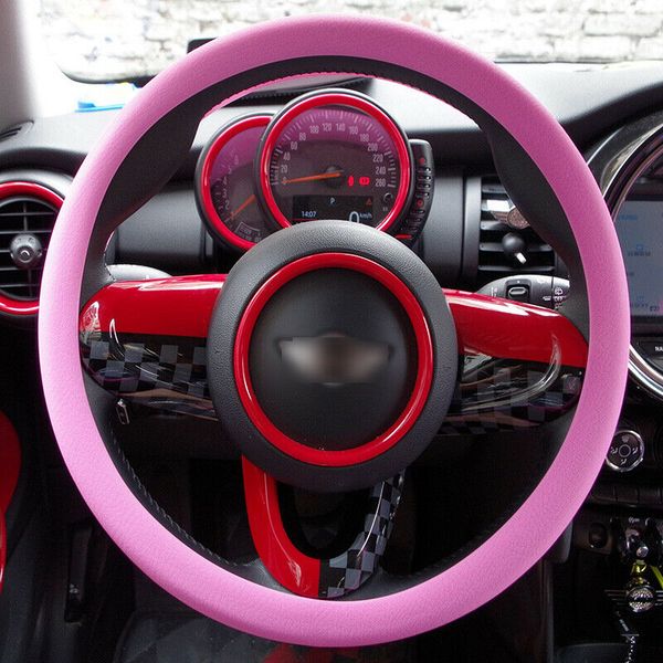 

pink soft silicon skidproof odorless universal automotive steering wheel cover