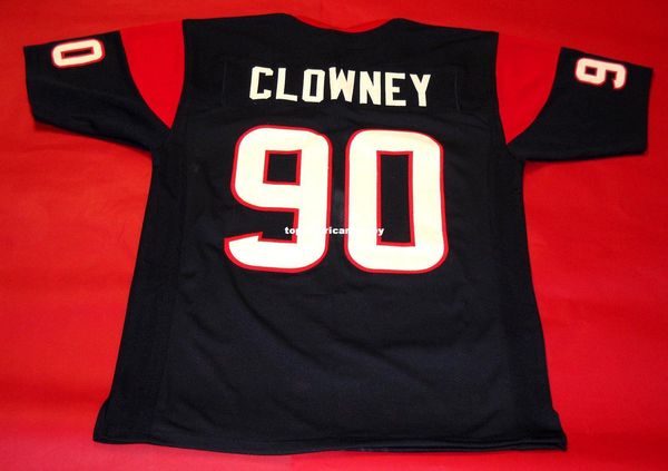 

retro #90 jadeveon clowney custom mitchell & ness jersey bule mens stitching s-5xl,6xl football jerseys running, Black;blue