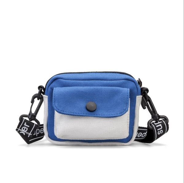 

детская сумка весна и лето новое плечо простой контраст цвета messenger сумка прилив мальчиков и девочек детская мини-сумка # 97585, White