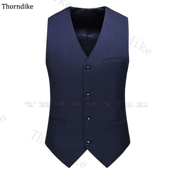 

thorndike fashion suit vest men formal dress vest sleeveless jacket wedding waistcoat new single breasted solid slim men, Black;white