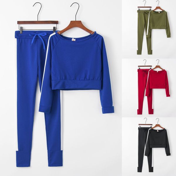 

two piece women outfits long skirt set women solid color hooded sweatshirt and pant tracksuit sport suit2019#3, White