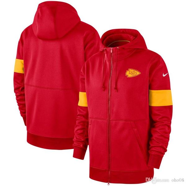 

new mens kansas city chiefs authentic sweatshirt vintage sideline performance full-zip hoodie, Blue;black