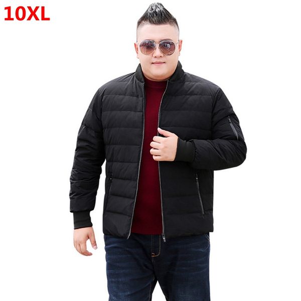 

men's down & parkas jacket short plus size extra large number baseball style students 5xl 6xl 7xl 8xl 9xl 10xl, Black