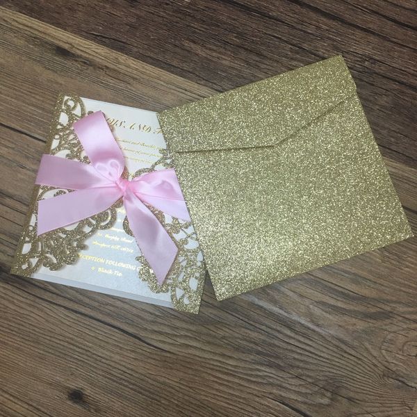 

elegant glitter wedding invitation card sell royal vintage invitations with glitter envelop