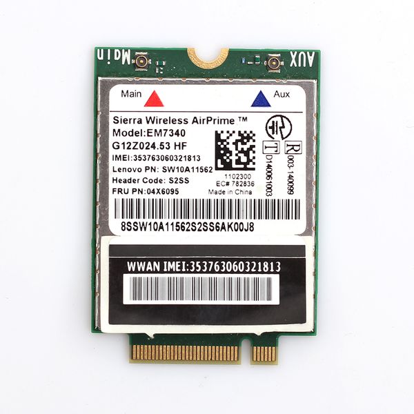 

беспроводной sierra airprime em7340 fru 04x6095 4g lte / hspa модуль для lenovo thinkpad 10 / helix 2-го поколения / x260 / t460/ t460s/t560