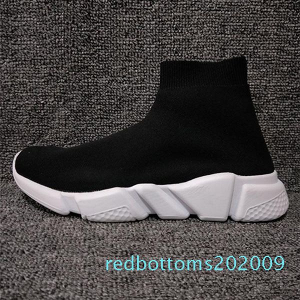 

2020 new paris speed trainers knit sock shoe original luxury designer mens womens sneakers high casual shoes r09, Black