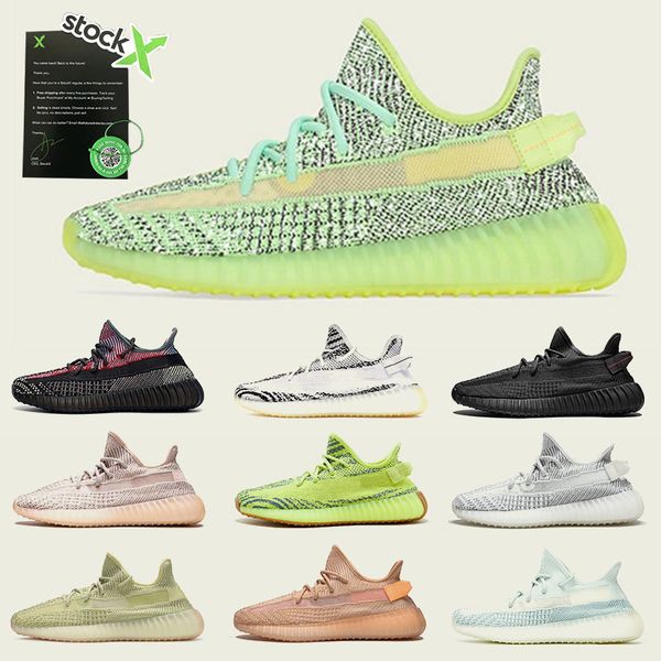 

3m static v2 fashion designer kanye sneakers running shoes men women glow lundmark sesame zebra hyperspace new brand trainers size 36-48