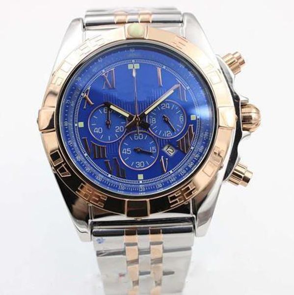 

2020 new set brel quartz wrist watch blue dial 45 mm sapphire glass original clasp 1884 watch, Slivery;brown