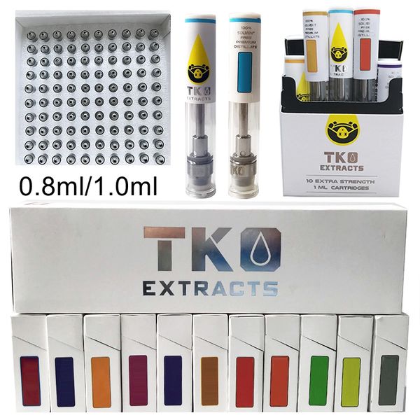 

TKO Тележки 0,8 мл 1мл Керамические Empty Vape Pen Картриджи Упаковка 510 Тема Стекло густое масло Dab Pen Воск Испаритель
