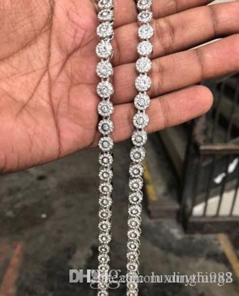 

men's 8ct diamond white gold over brass franco necklace 9mm 30" super icy, Silver