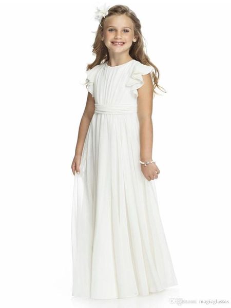 

chiffon long floor length for weddings 2020 custom vestido infantil festa first communion gown flower girls dresses, Red;yellow
