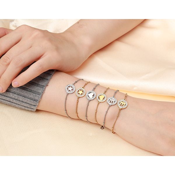 

zuuz for women bracelet stainless steel charm for women adjustable bracelet 2019 fashion accessories bracelets jewelry, Black