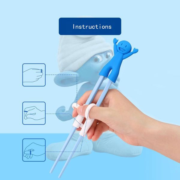 

1 pair chopsticks for sushi baby kids cartoon food sticks easy use fun learning training helper dishes dinner game kitchen tools