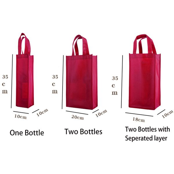 

10pcs non-woven fabric wine bags gift packing champagne oliver juice bottle holder advertisement promotion