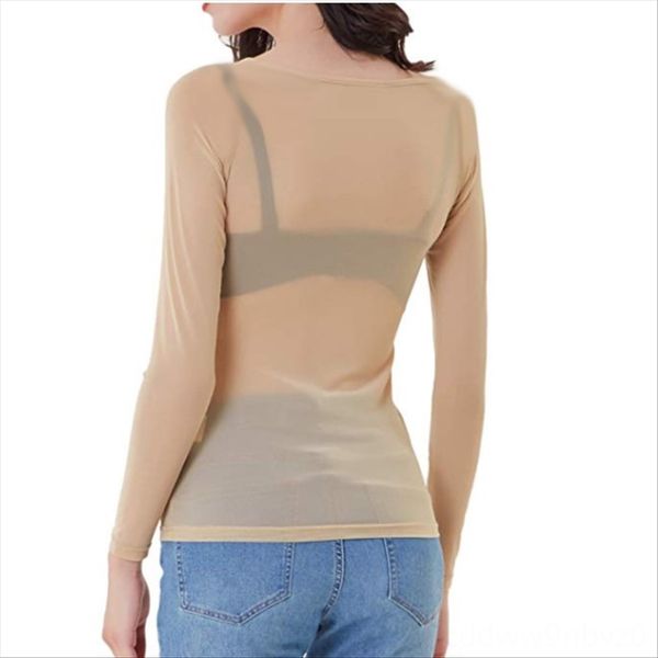 

женская ультратонкий перспектива сетки базовый рубашку танец кожи платье top танец костюм цвет футболки топ телесного цвета плотно танцеваль, White