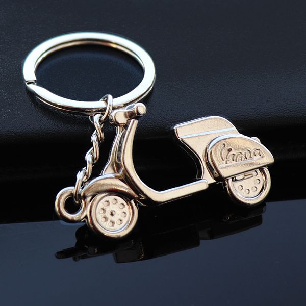 

motorcycle scooter keyring keychain classic 3d pendant key chain, Silver