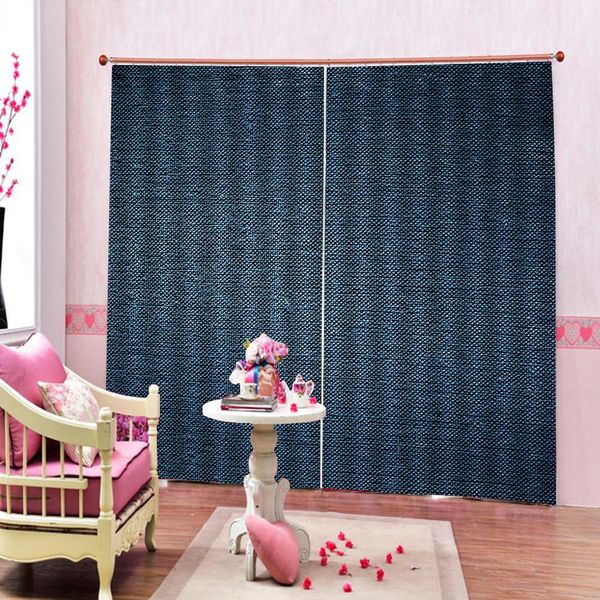 

modern blue color fabric blackout curtains for living room bedroom blackout curtains stereoscopic