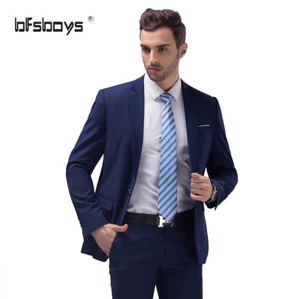 

jackets+pants)2016 new arrival men suit spring slim groom wedding suits for men tuxedo one button blazer jacket terno masculino, White;black