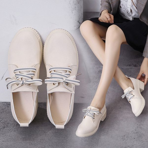 

summer shoes ladies 2019 fashion women's autumn british style oxfords casual female sneakers all-match round toe flats modis, Black