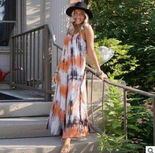 

женщины bohemian ремень sundress полосатый печати пляж летнее платье sexy v шеи без рукавов платье повседневный сыпучие длинное платье, Black;gray