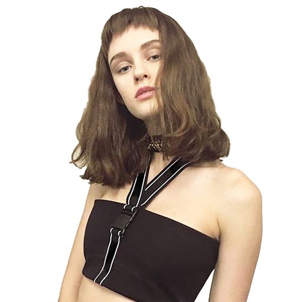 

2019 summer women casual simple tank vest sleeveless crop wild bottoming navel vest solid color, Black;white